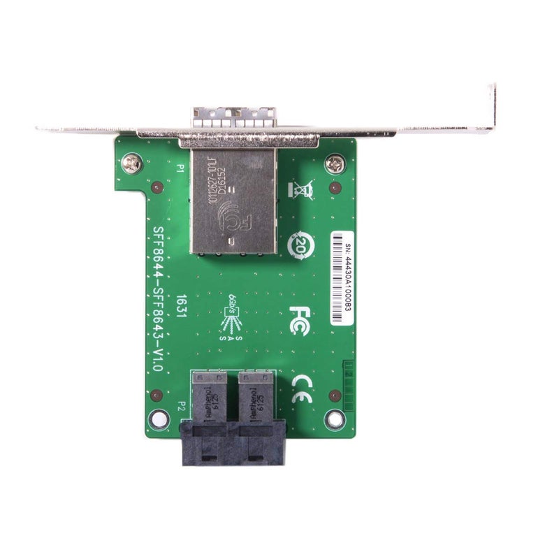 Chenyang Mini SAS 2 SFF-8644 to 2 SFF-8643 HD Data Server Converter Adapter with Bracket - Image 2