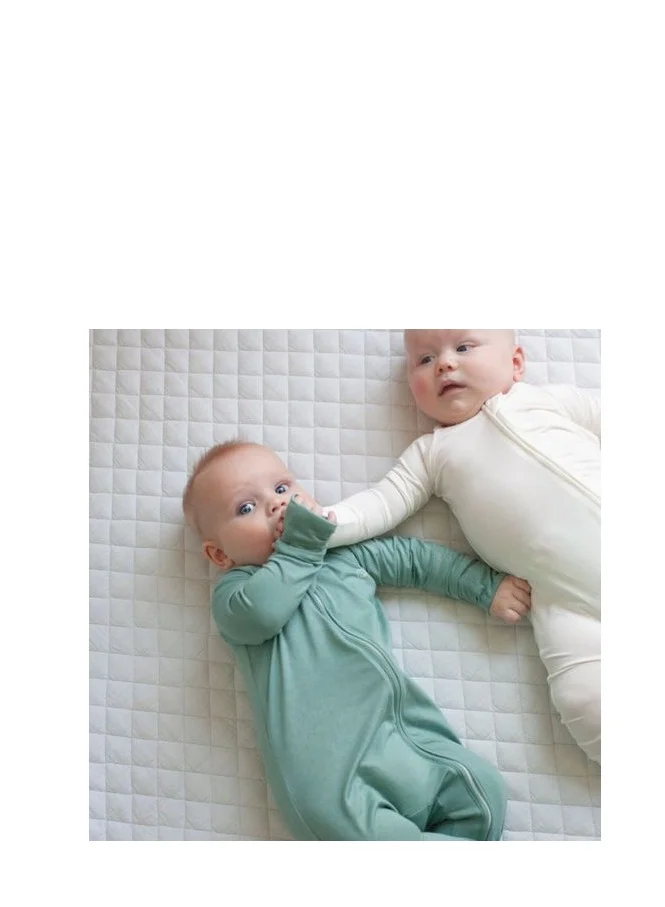 Anvi Baby Organic Zipper Romper Soft Sage 95% Bamboo 5% Spandex- 3-6 months