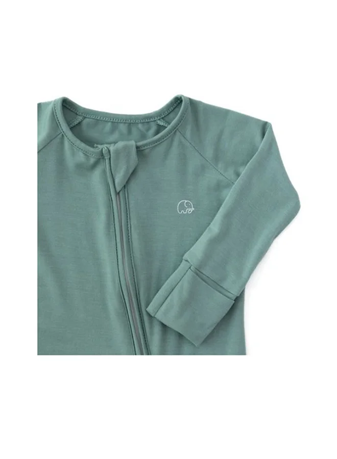 Anvi Baby Organic Zipper Romper Soft Sage 95% Bamboo 5% Spandex- 3-6 months