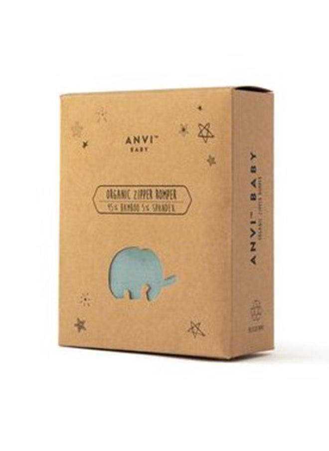 Anvi Baby Organic Zipper Romper Soft Sage 95% Bamboo 5% Spandex- 3-6 months  - Image 2