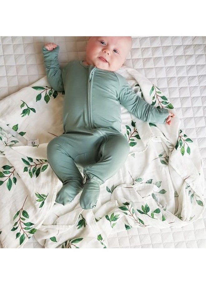 Anvi Baby Organic Zipper Romper Soft Sage 95% Bamboo 5% Spandex- 3-6 months  - Image 5