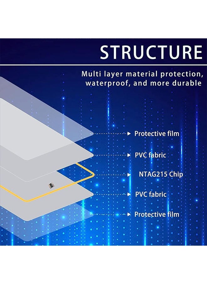 Ailily 50Pcs NTAG215 NFC Cards (Blank NFC Cards) Programmable PVC Blank NFC 215 Cards Compatible with All NFC Enabled Phone  - Image 2