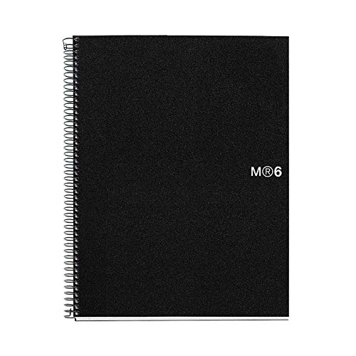 Miquelrius Miquel Rius M Original 6 Subject Notebook, Lined A4-11.7" x 8.27", 150 Sheets Heavyweight Paper, Subjects Separated by color, 4 Hole Punched, Micro-Perforated, Black Polypropylene Cover - Image 4