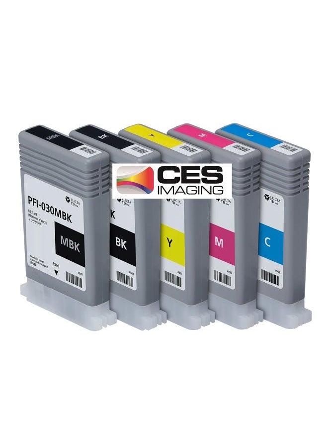 CES Imaging Replacement Canon PFI-030 55ml Ink Tank Set PFI-030MBK PFI-030BK PFI-030C PFI-030M PFI-030Y in Retail Package by CES Imaging - Image 2