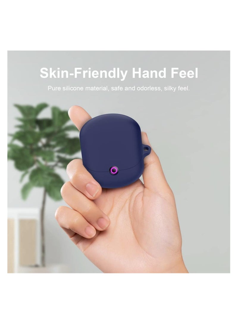 KASTWAVE Soft Silicone Protective Case for soundcore VR P10 Earbuds, 2 Pcs Portable Shockproof Protective Earbuds Cover with Carabiner Accessories, Blue+White - Image 5