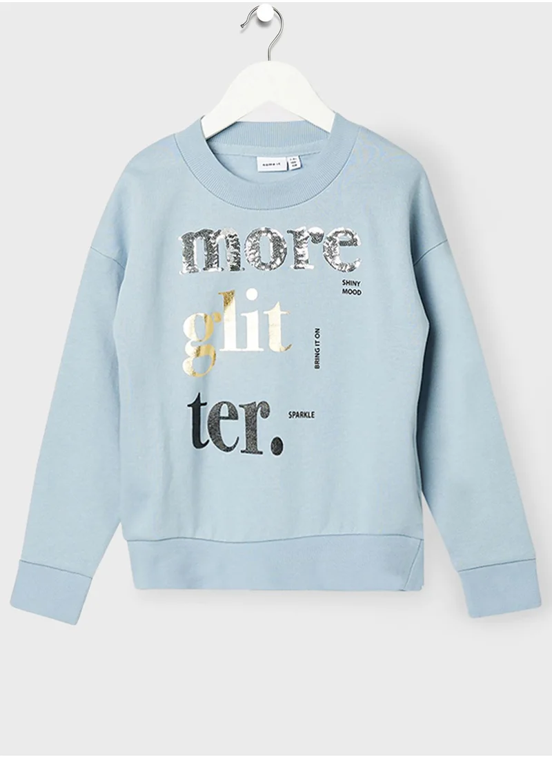 NAME IT Kids Organic Sequin Sweatshirt