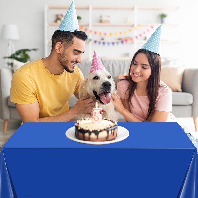 MASHAN 4 Pack Paw Print Plastic Tablecloths, Blue Red Yellow Puppy Table Cloth Disposable Rectangle Table Covers for Kids Birthday Party, Dog Puppy Birthday Party Decorations and Supplies, 108 * 54inch - Image 5