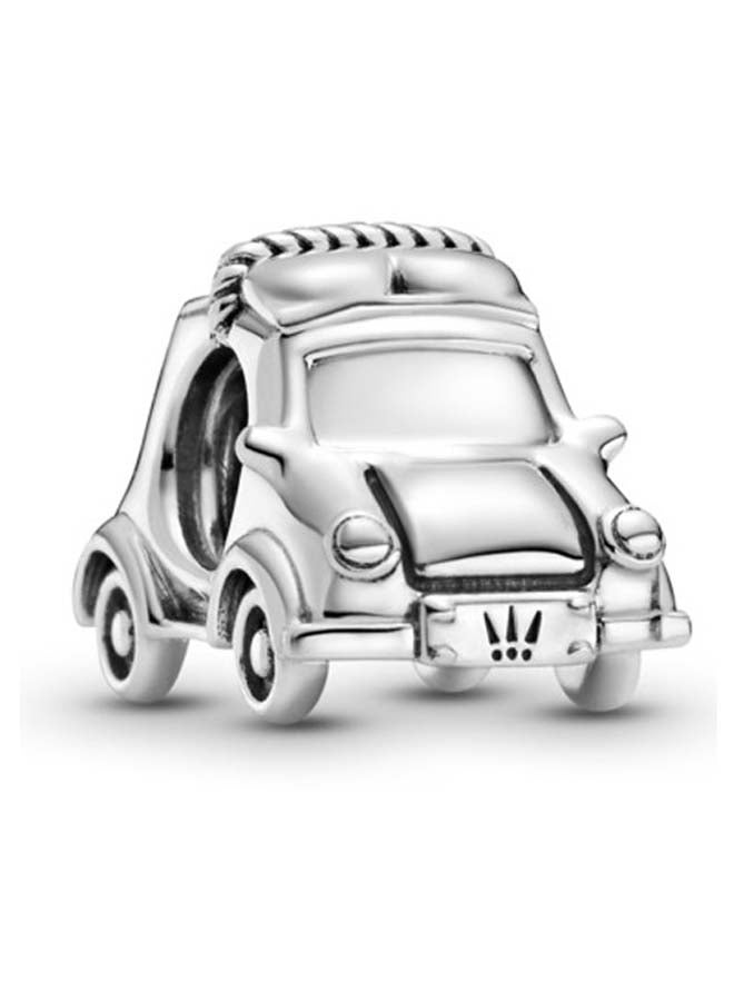 Car Sterling Silver Charm with Red Enamel