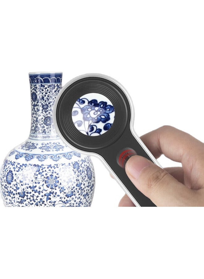 MIXOUT Portable High Magnification Magnifying Glass With Led Light For Alcohol, Jewelry, Antiques, With Uv Light, Usb Direct Charging - Image 1