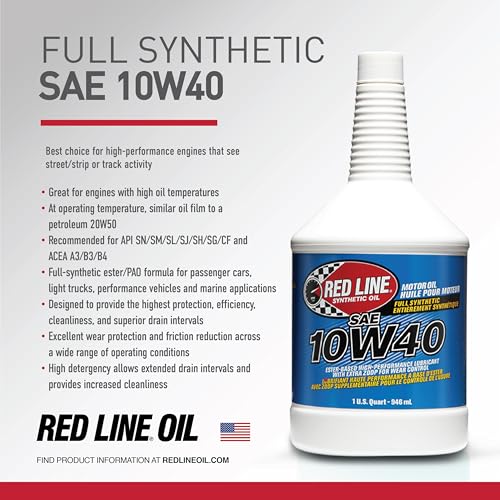 Red Line 11404 SAE 10W40 Fully Synthetic Motor Oil - 1 Quart - Image 3