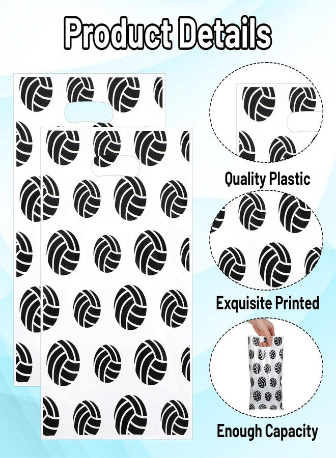 guduling 50pcs Volleyball Gift Bags for Team, Volleyball Treat Bags, Volleyball Gift Bag for Sports Party Birthday Snack Decoration Supplies 10 X 6.57in (White) - Image 4