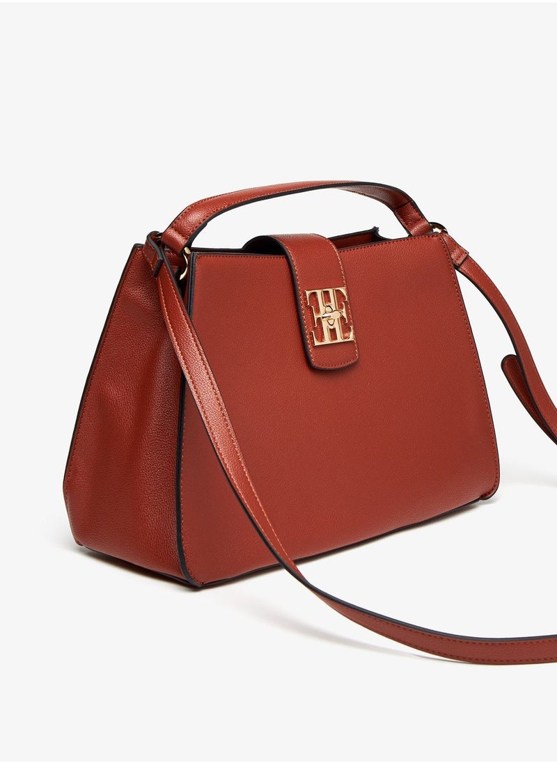 ELLE - Solid Tote Bag with Grab Handle and Twist Lock Closure - Image 1