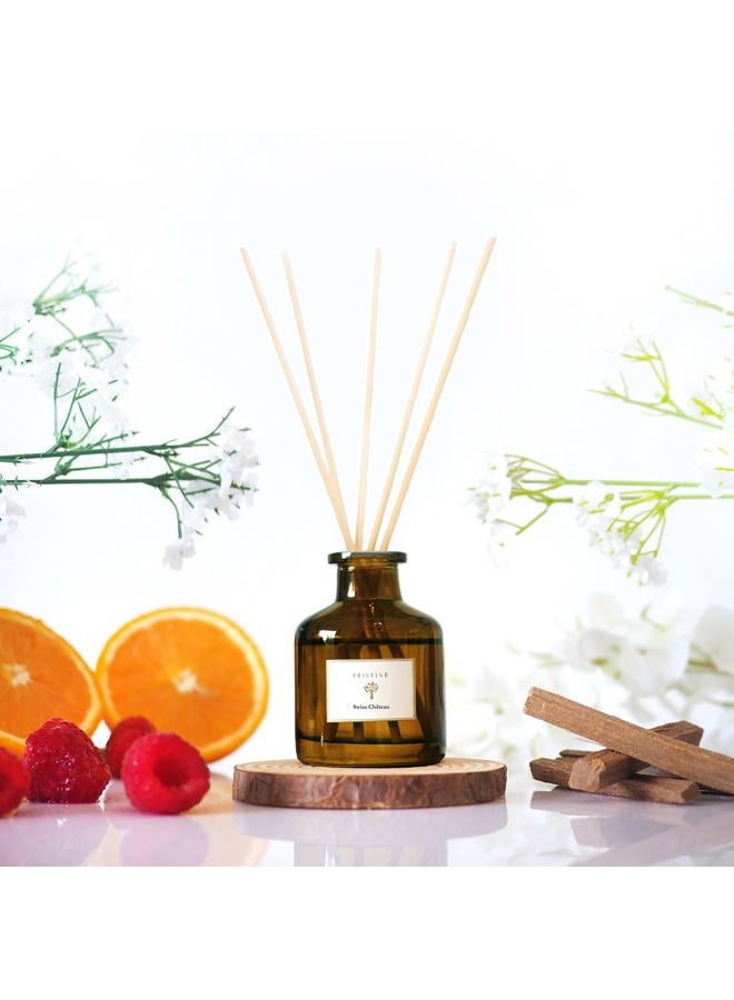 PRISTINE Swiss Château/Inspired by Hilton Reed Diffuser - Home & Bathroom | Fresh Cut Rose, Tangerine, Cedarwood Oil Reed Diffuser Set | Oil & Reed Diffuser Sticks, Home & Office Decor, Fragrance Gift - Image 1