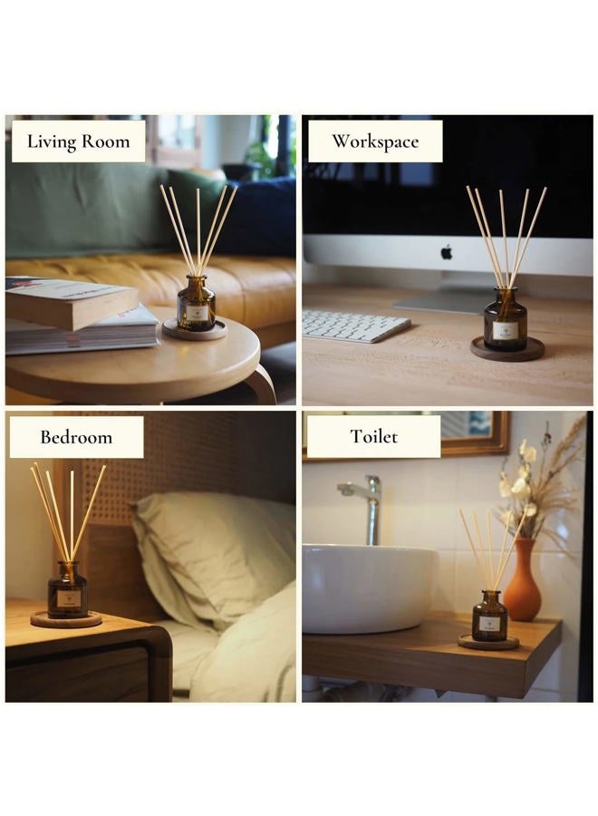 PRISTINE Swiss Château/Inspired by Hilton Reed Diffuser - Home & Bathroom | Fresh Cut Rose, Tangerine, Cedarwood Oil Reed Diffuser Set | Oil & Reed Diffuser Sticks, Home & Office Decor, Fragrance Gift - Image 5