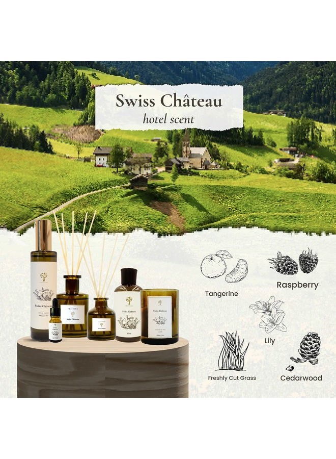 PRISTINE Swiss Château/Inspired by Hilton Reed Diffuser - Home & Bathroom | Fresh Cut Rose, Tangerine, Cedarwood Oil Reed Diffuser Set | Oil & Reed Diffuser Sticks, Home & Office Decor, Fragrance Gift - Image 3