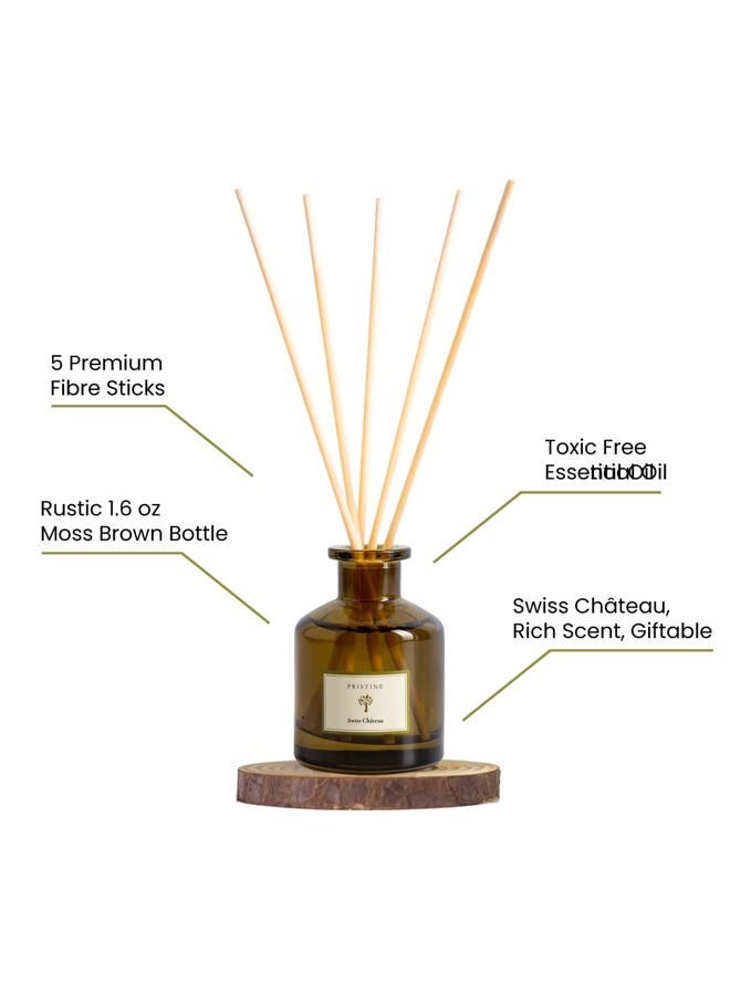 PRISTINE Swiss Château/Inspired by Hilton Reed Diffuser - Home & Bathroom | Fresh Cut Rose, Tangerine, Cedarwood Oil Reed Diffuser Set | Oil & Reed Diffuser Sticks, Home & Office Decor, Fragrance Gift - Image 4