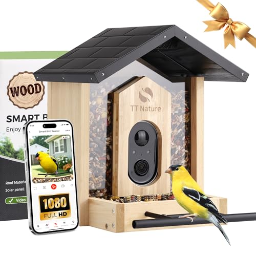 TT Nature Bird Feeder with Camera Upgraded 15L Smart Birdhouse Al Identify for 10000 Plus Species Auto Capture Realtime Notifications Ideal Gift for Bird Lovers Iron Roof - Image 1
