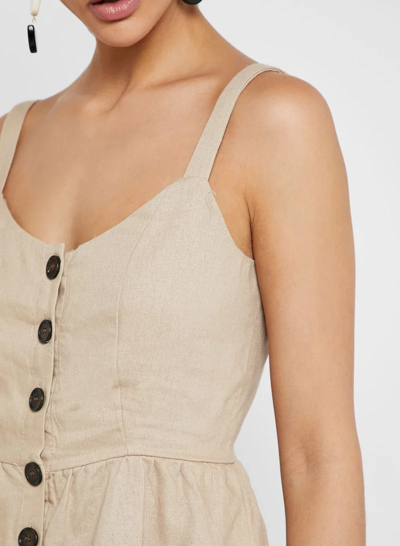 Object Button Detail Peplum Top