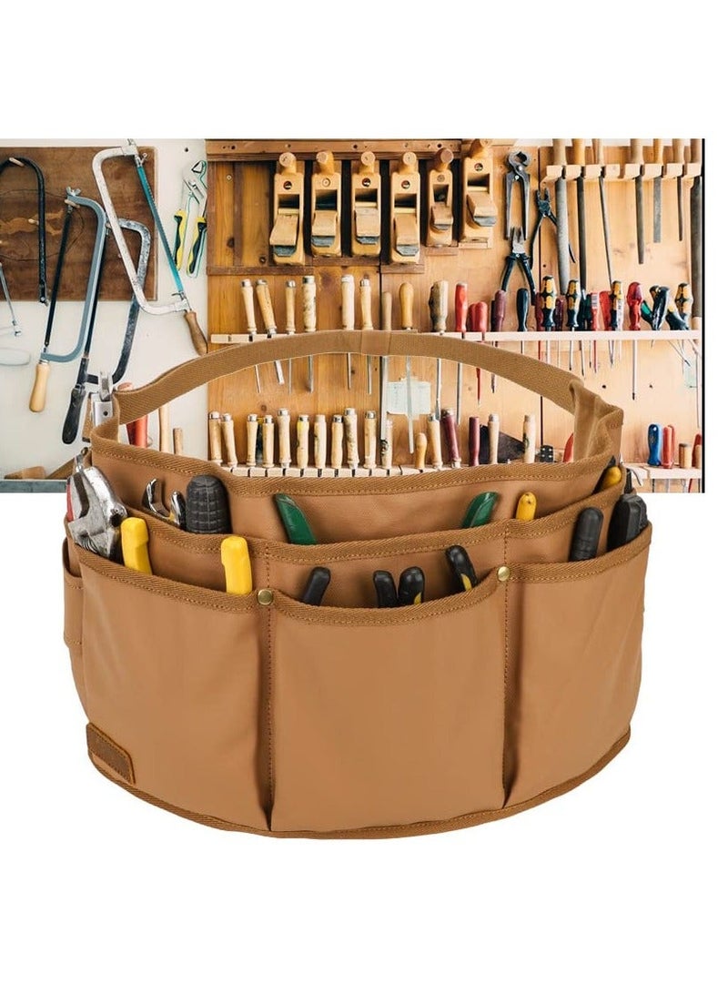 Durable Utility Belt Pouch for Men, Canvas Electrician Tool Bag with 13 Pockets, Adjustable Gardening Waist Carpenters, Electricians, Mechanics, and More  - Image 4