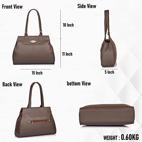 Fostelo Women's Kathleen Satchel Tote Handbag for Women | Ladies Purse | Stylish Shoulder Bag | Gift For Women | Brown - Image 3