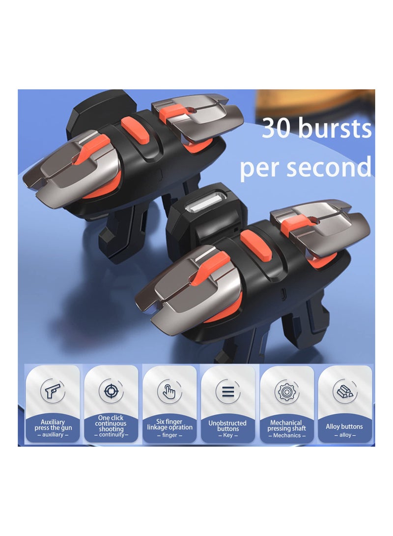 مشغلات الألعاب المحمولة، عصا التحكم وزر الإطلاق للآيفون وأندرويد، تشغيل بـ6 أصابع، إطلاق حساس، متوافقة مع PUBG، فورتنايت، نداء الواجب، والمزيد (بني، 2 قطعة) - Image 5