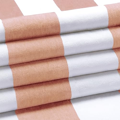 HENBAY Cotton Oversized Beach Towel - Large 70 x 35 Inch Pool Towel, Orange Striped Quick Dry Swimming Cabana Towel - Image 2