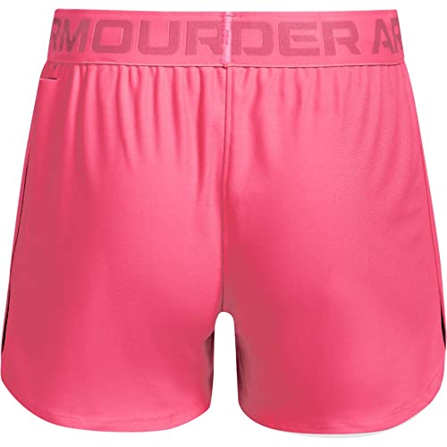 Under Armour Girls Play Up Solid Shorts , Cerise (653)/Pink Lemonade , Youth X-Large - Image 2
