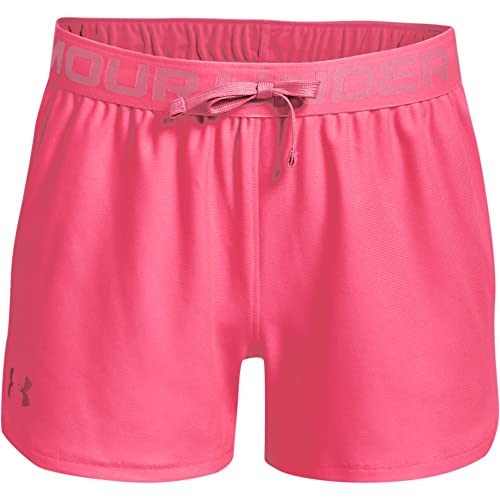 Under Armour Girls Play Up Solid Shorts , Cerise (653)/Pink Lemonade , Youth X-Large - Image 4