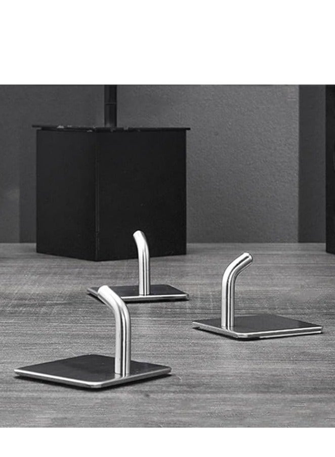 لاصق هوك الثقيلة الجدار هوك للماء الفولاذ المقاوم للصدأ منشفة هوك حمام الملابس هوك حمام مطبخ جدار جبل هوك 4 قطع - Image 3