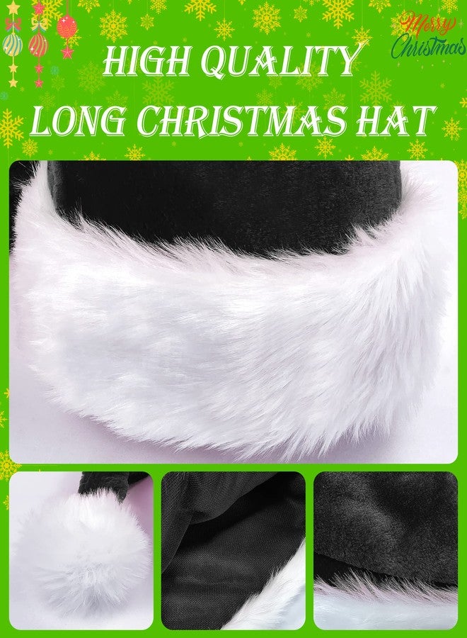 Wild Tribe Long Black Santa Hat Goth Christmas Hat Adults Xmas Santa Claus Hats New Year Festive Holiday Halloween Cosplay Party Gothic Xmas Accessory - Image 4