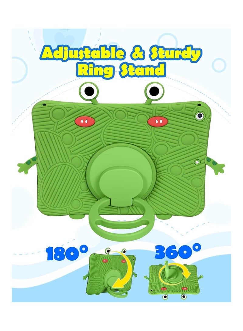 general For iPad 9th/8th/7th Generation Case 10.2 inch Cute Kawaii 3D Teenage Girls Soft Cartoon Design Frog Funny Case with Stand + Lanyard Case - Image 4