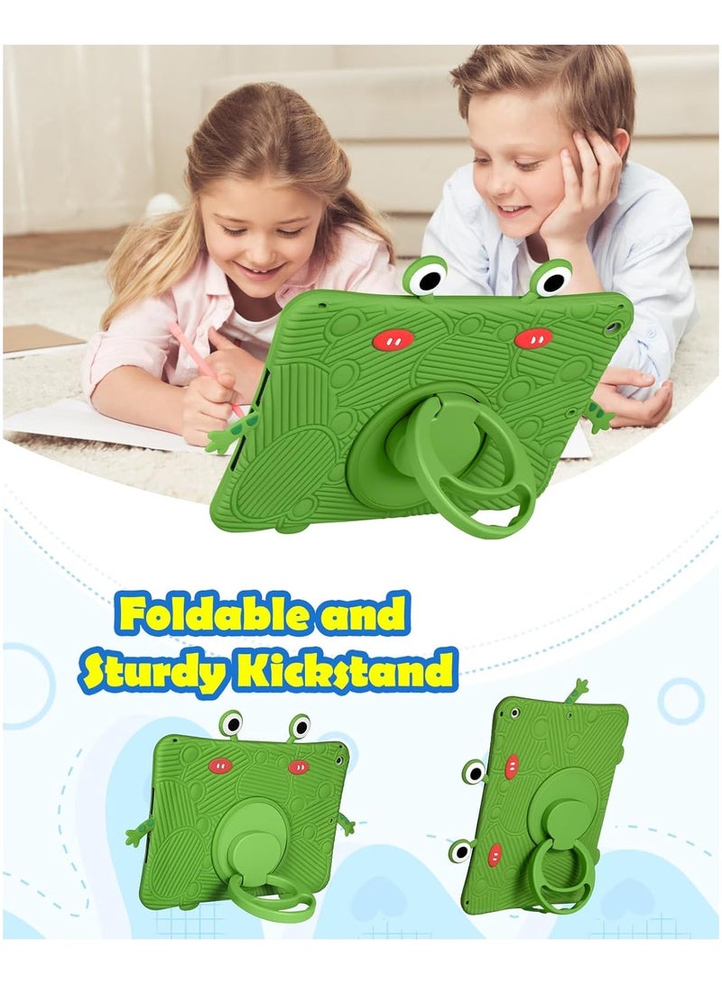 general For iPad 9th/8th/7th Generation Case 10.2 inch Cute Kawaii 3D Teenage Girls Soft Cartoon Design Frog Funny Case with Stand + Lanyard Case - Image 5
