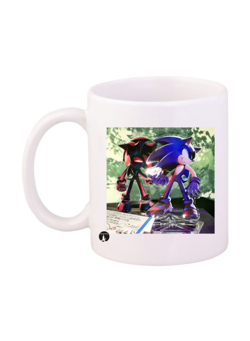 Printed Sonic Mug White/Blue/Green Standard Size