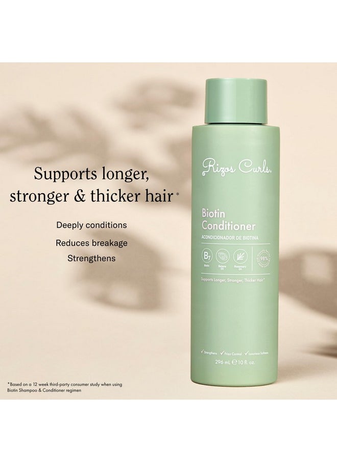 Rizos Curls - Rizos Curls Biotin Conditioner, Strengthen & Nourish, Rosemary Oil & Oat Protein for Longer and Stronger Hair, Hair is Fuller, Softer & Shinier, 10 oz - Image 1