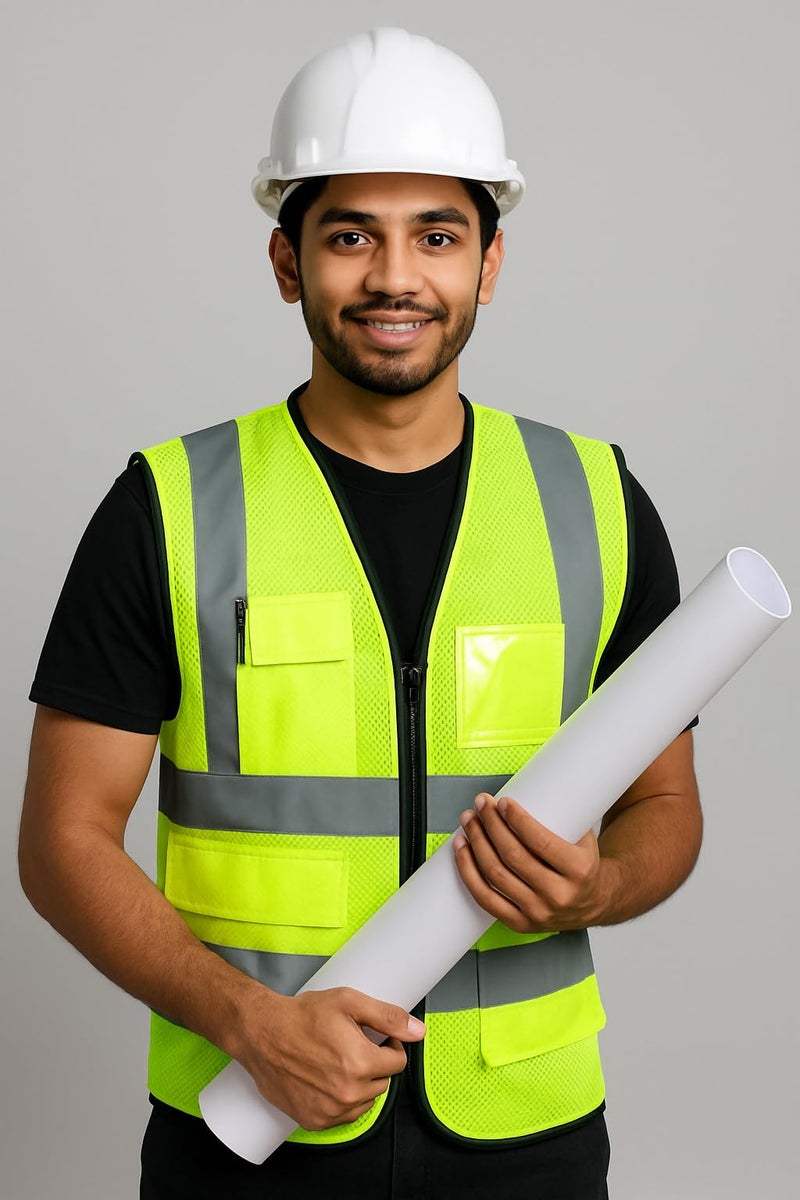 uniformer Premium Safety Jacket for Men and Women | Reflective High Visibility | Ideal Unisex Safety Jacket for Civil Engineer & Road Safety | Used in Airport, Construction, Traffic (Yellow_Pack of 2) - Image 2