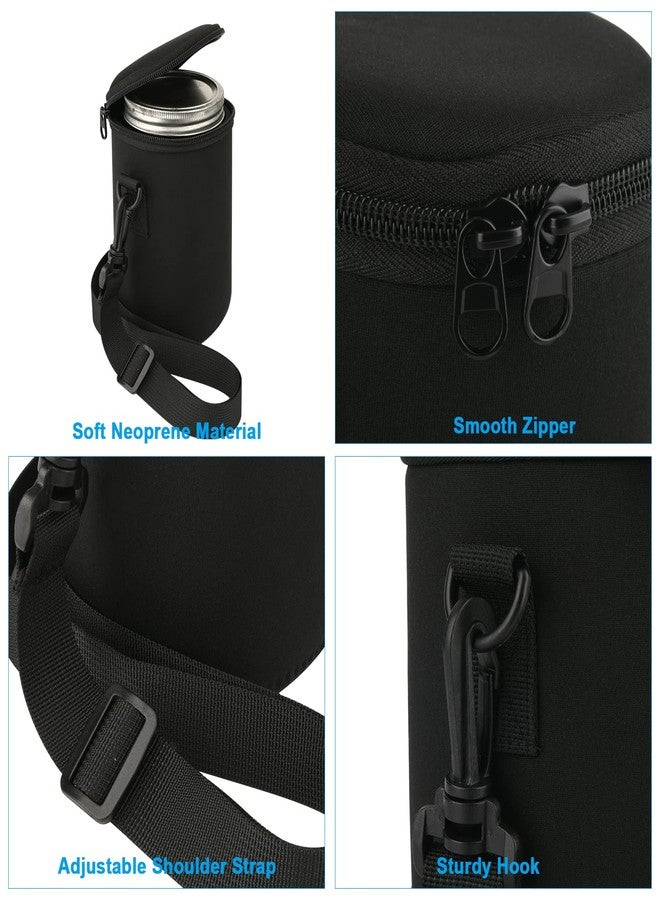 Cosmos Mason Jar Portable Neoprene Insulated Bag Mason Jar Insulated Holder Pouch, Glass Bottle Sleeve Cover with Adjustable Strap and Double Zippers, Fits 32 Oz Regular & Wide Mouth Jar (Black) - Image 5