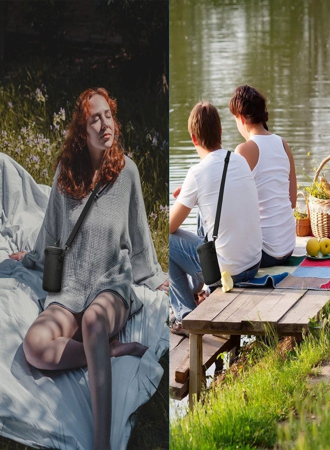 Cosmos Mason Jar Portable Neoprene Insulated Bag Mason Jar Insulated Holder Pouch, Glass Bottle Sleeve Cover with Adjustable Strap and Double Zippers, Fits 32 Oz Regular & Wide Mouth Jar (Black) - Image 3