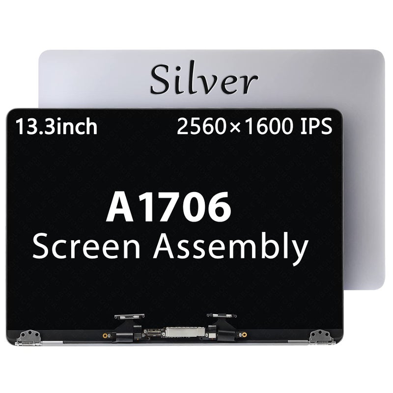 GBOLE Replacement for MacBook Pro Retina A1706 A1708 LCD Screen Assembly Replacement Late 2016 Mid 2017 EMC 3071 3163 MPDL2A MPXV2LLA Silver