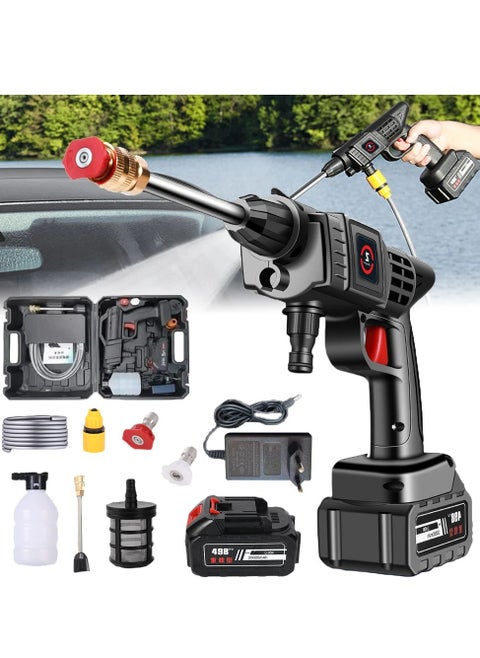 Cordless Electric High Pressure Car Washer Water Gun 452PSI 1000mAh Power Car Washer Pressure Pump for Car Washing/Home/Floor