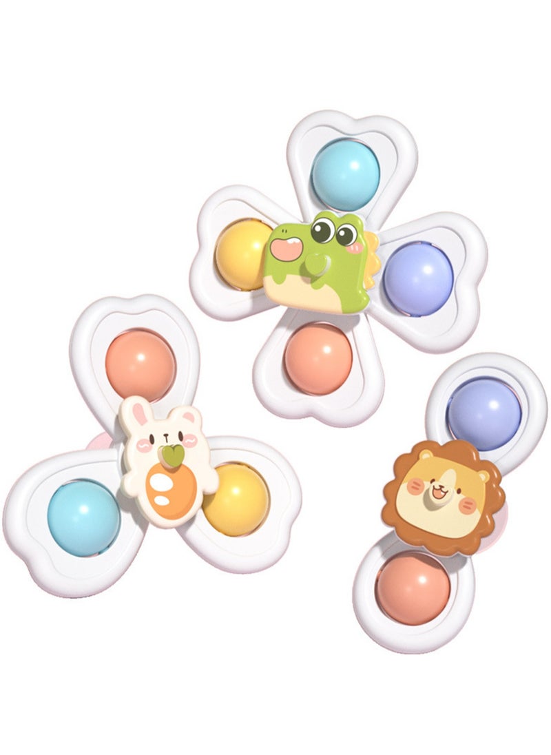 Baby Suction Cup Spinning Educational Toy Spinning Top Fun Bathing Early Education Toy (Fun and cute three-piece set)  - Image 1