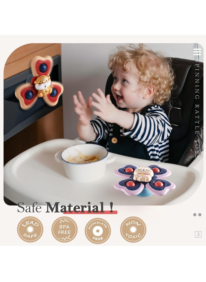Baby Suction Cup Spinning Educational Toy Spinning Top Fun Bathing Early Education Toy (Fun and cute three-piece set)  - Image 3