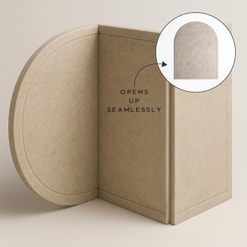 Orelle Arch Felt Bulletin Board | Peel and Stick Felt Board for Wall | Alternative Cork Board for Office, Vision Board, Kids Art Display | Arched Wall Decor | 23 x 31”| Beige - Image 5