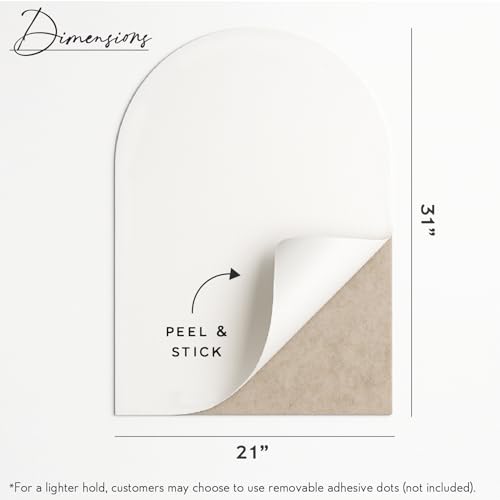 Orelle Arch Felt Bulletin Board | Peel and Stick Felt Board for Wall | Alternative Cork Board for Office, Vision Board, Kids Art Display | Arched Wall Decor | 23 x 31”| Beige - Image 4
