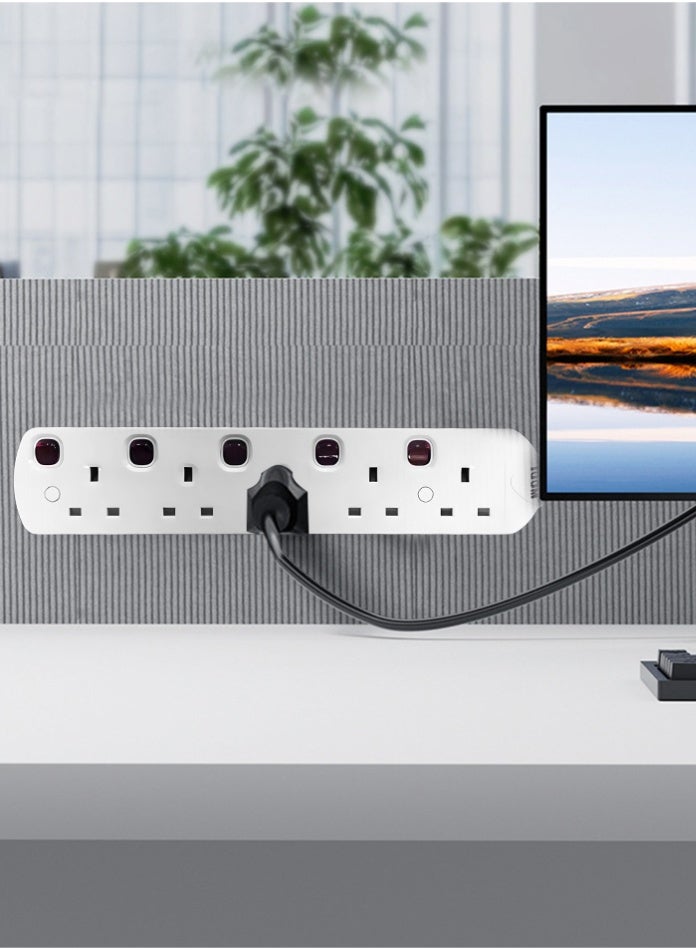 MODI 5 Way Extension Cord – Surge Protected Power Strip with Individual Control – Safe Plug Extension for Home & Office - 3 M - Image 4