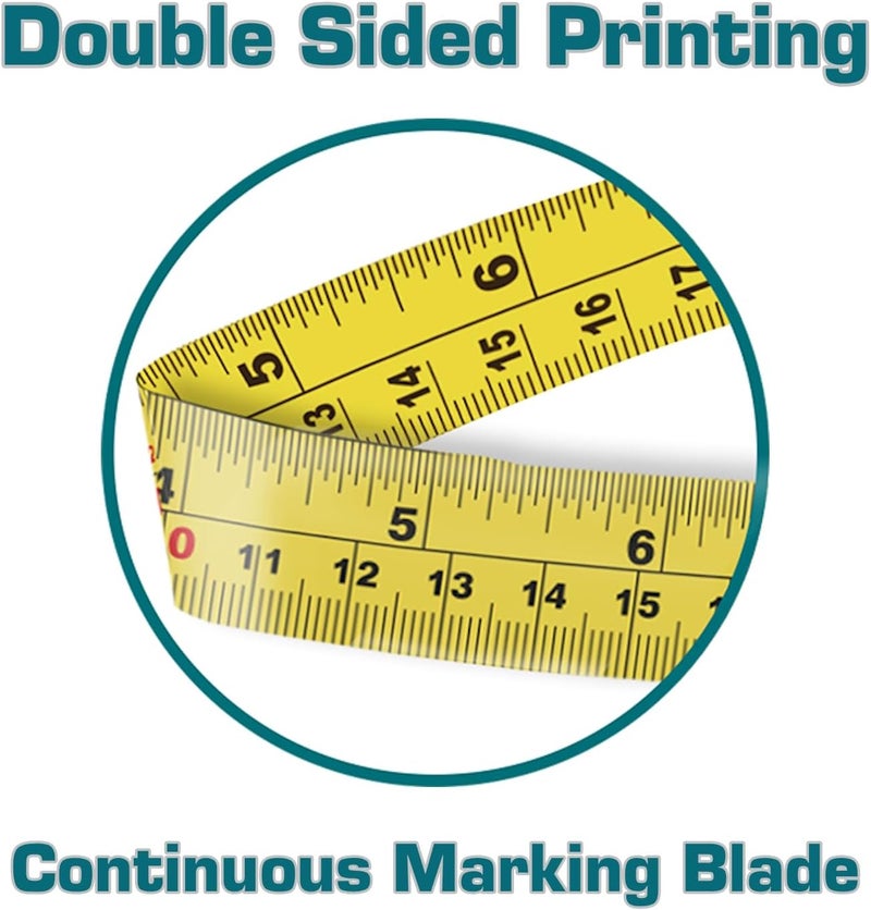 توتال شريط قياس فولاذي للقراءة بالوحدات المترية والإمبراطورية (بوصات وأقدام) بطول 10 أمتار - Image 3