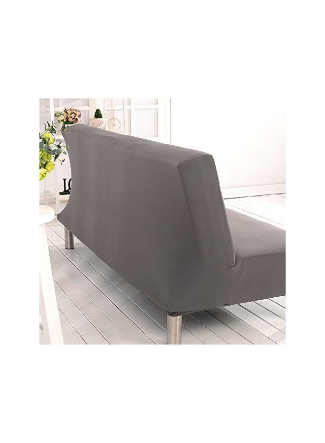 erorex Solid Colour Armless Sofa Bed Cover Polyester Spandex Stretch Futon Slipcover Protector 3 Seater Elastic Full Folding Couch Sofa Shield fits Folding Sofa Bed Without Armrests 80" x 50" in (Gray) - Image 4