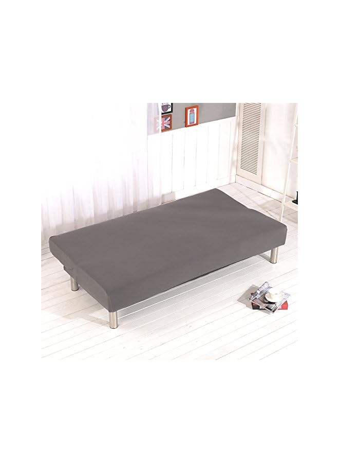 erorex Solid Colour Armless Sofa Bed Cover Polyester Spandex Stretch Futon Slipcover Protector 3 Seater Elastic Full Folding Couch Sofa Shield fits Folding Sofa Bed Without Armrests 80" x 50" in (Gray) - Image 3