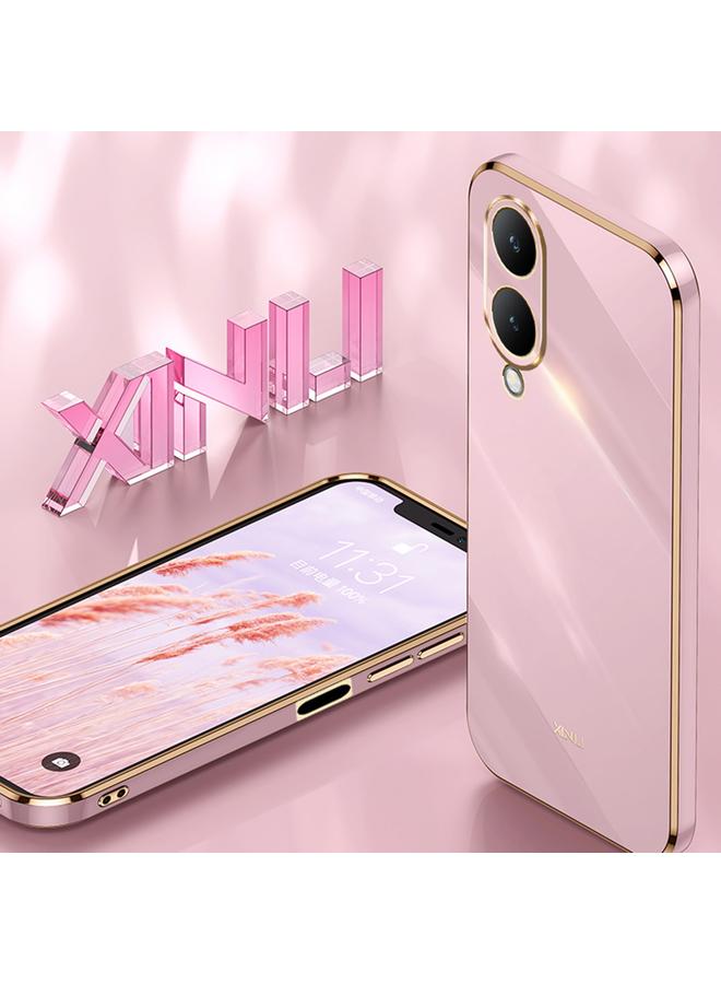 شين لي تونج جراب لهاتف vivo Y17S 4G بحافة مستقيمة 6D مطلي بالكهرباء من مادة TPU مع حامل حلقي - Image 5