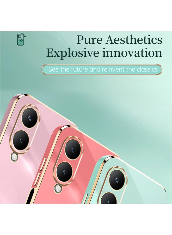 شين لي تونج جراب لهاتف vivo Y17S 4G بحافة مستقيمة 6D مطلي بالكهرباء من مادة TPU مع حامل حلقي - Image 4