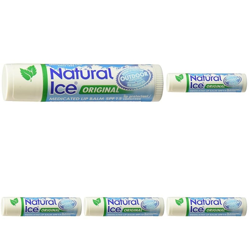 Mentholatum Natural Ice Lip Balm Original SPF 15 1 Each Pack of 5